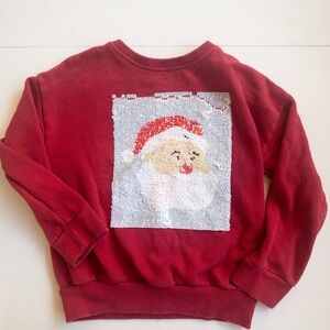 NEXT size 5 Red Santa flip sequence Sweater